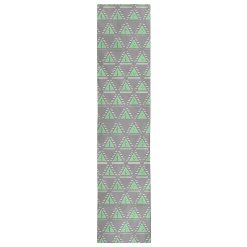 Chemin de table d’arbre minimaliste classic Barbra, 16 po x 72 po, Vert / Gris