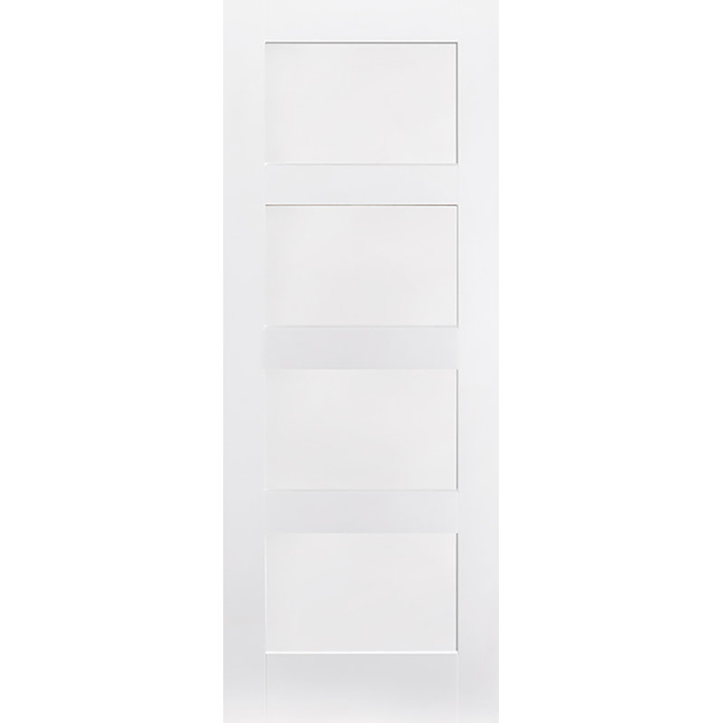 Shaker 4P Primed White Internal Fire Door, 198.1cm H x 76.2cm W x 4.4cm D