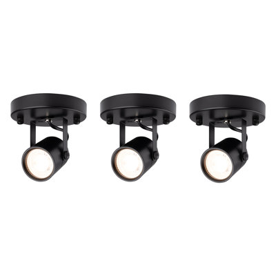 Black Ceiling Spotlight Bulb Replaceable LED Spot Lights 8W GU10 Bulb 3000K 90 CRI 38° Beam Angle