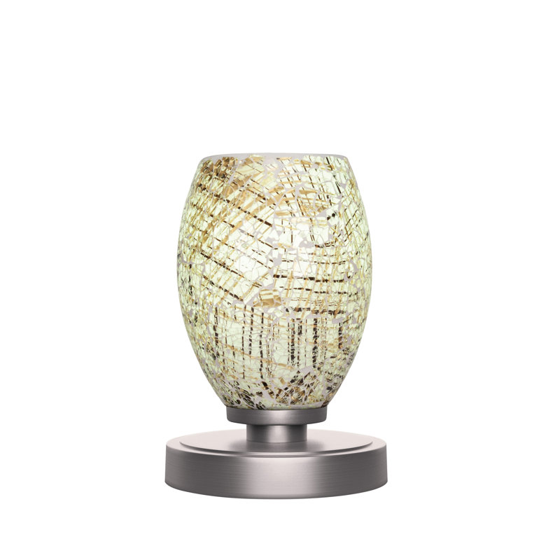 Lampe d'appoint Varga présentée en finition graphite avec verre de fusion naturel de 5 po
