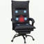 Chaise de bureau en microfibre avec massage, chaleur, repose-pieds, gris