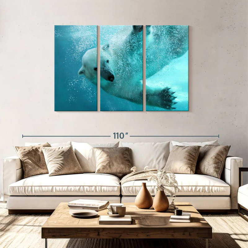 Underwater Polar Bear, 48" H x 74" W