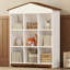 Support de rangement en forme de maison avec neuf compartiments de rangement, bibliothèque à trois couches avec design à blocs de couleurs (bibliothèque)
