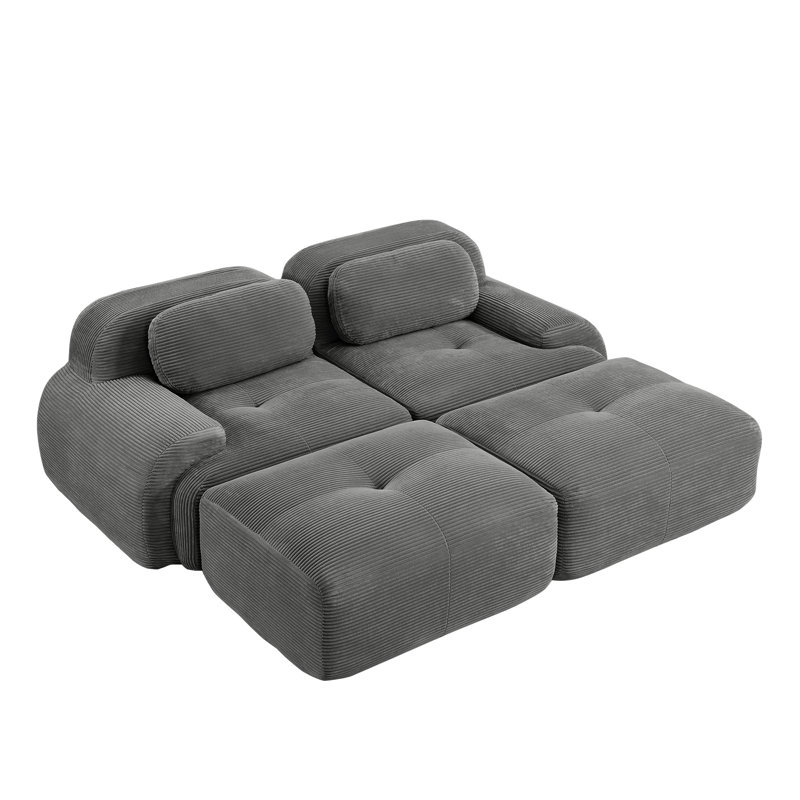 Canapés modulaires en velours côtelé de luxe, conception ergonomique pour les salons