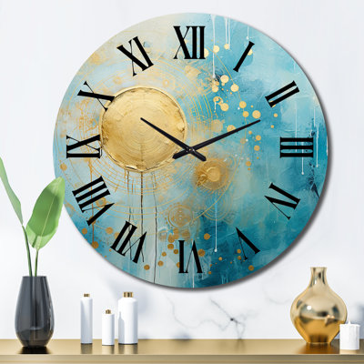 Horloge murale sarcelle