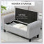 Banc de rangement avec repose-pieds et banc rembourré avec accoudoirs roulés-1168943003
