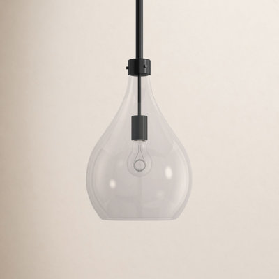 Breece Single Light Glass Steel Dimmable Pendant
