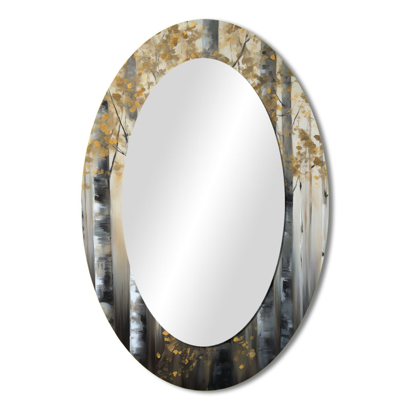 Miroir mural Birch Tree Forest Wonderland V - Gris, 36 po x 24 po