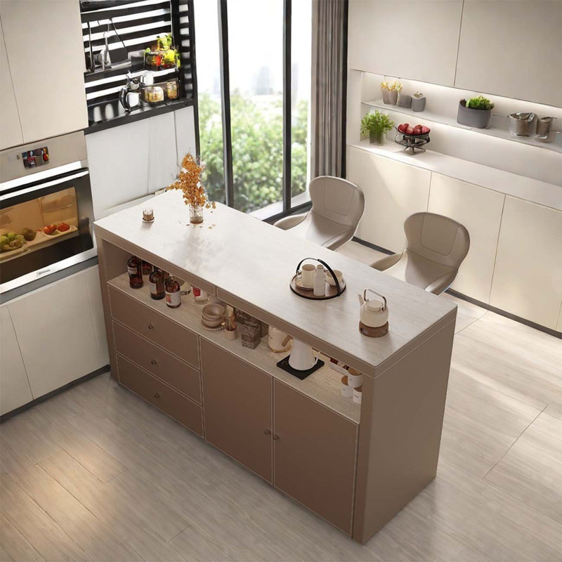 Stylish modern home open kitchen island, 39.37" H x 47.24" W x 23.62" D