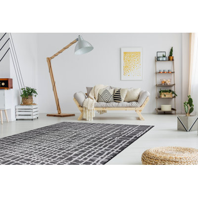 Philomen Chequered Flatweave Area Rug