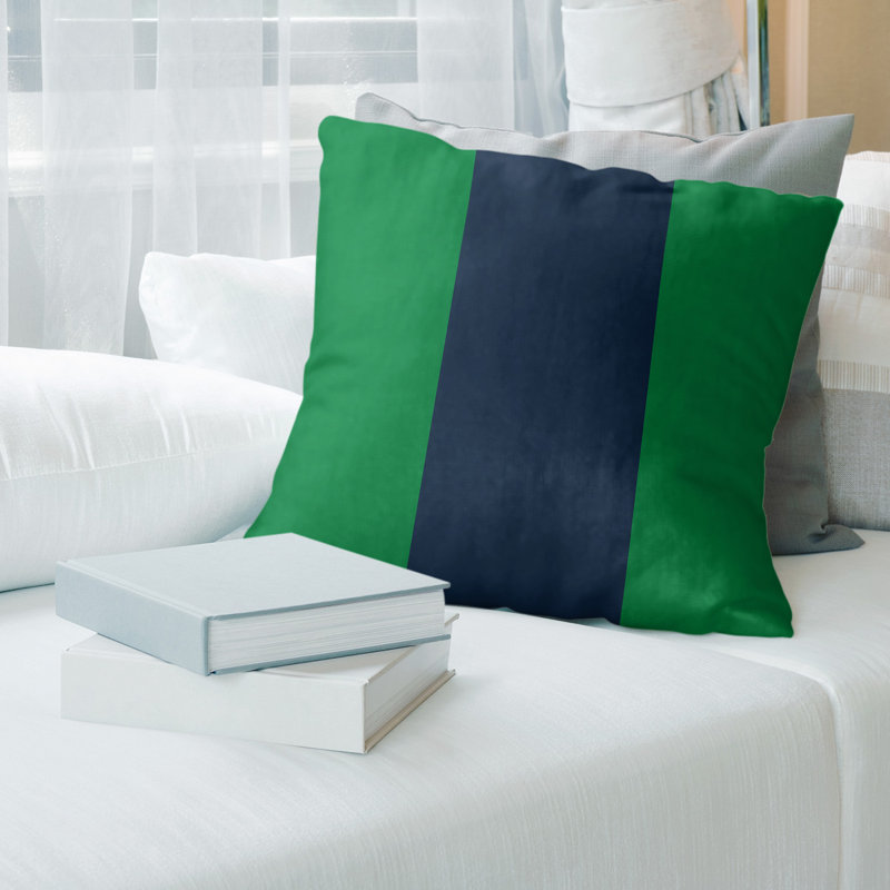 Oreiller en suède de south bend, 26 po x 26 po, Vert / bleu / vert