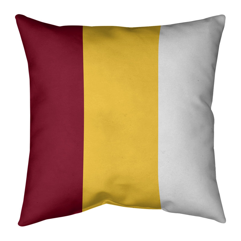 Minnesota Indoor/Outdoor Throw Pillow, 16" H x 16" W, Yellow/White