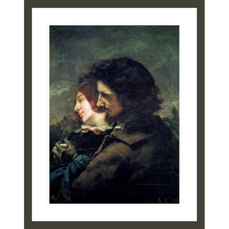 «The Happy Lovers» par Gustave Courbet, impression giclée encadrée, H 29,5 po x l 23,26 po