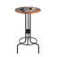 Lindola Pine Round Solid Wood Top Metal Base Dining Table