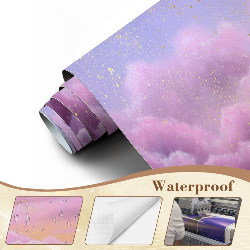 Papier peint autocollant Boho Clouds Peel and Stick Tranquil Twilight Sky, L 144 po x l 100 po
