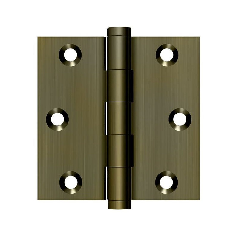 Charnière carrée en laiton antique 3 po x 3 po Deltana DSB35, Laiton antique