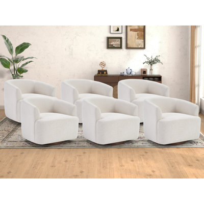 29.7'' Wide Modern Soft Space-Saving Linen Upholstered Swivel Accent Chair(Set Of 6)
