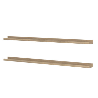 48" Long Floating Display Shelf, Picture Ledge Shelf, Living Room & Office Supplies, Shelf For Collectibles, Book Display Shelf, Farmhouse And Boho Decor, Natural, 2 Pcs