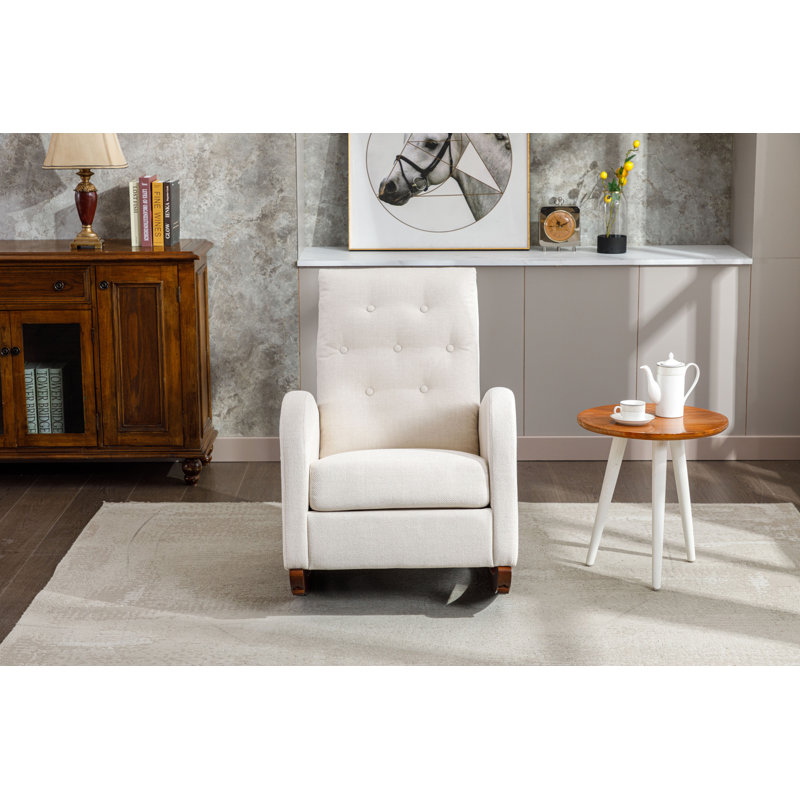 Fauteuil berçant à haut dossier, Beige