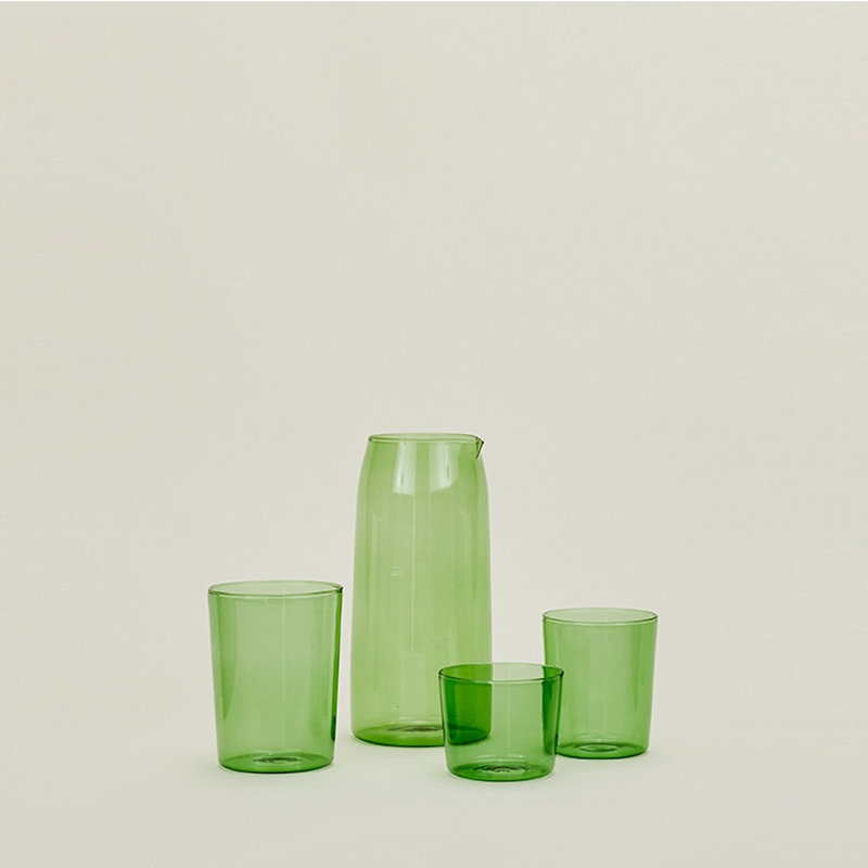 Glass Pitcher, Olive