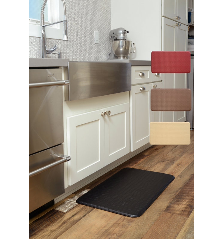 Brown Basketweave Dual-Foam Anti-Fatigue Kitchen Mat, 20" x 36"