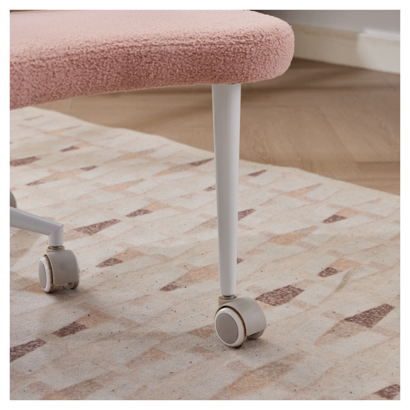 Fauteuil de méditation rose à roulettes Teddy
