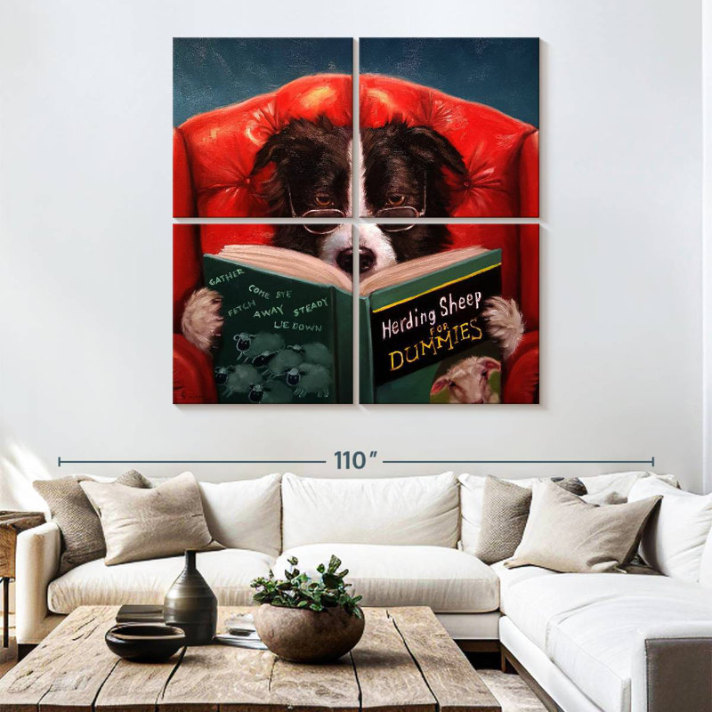 Brampt Reading Herding Sheep, 74" H x 74" W