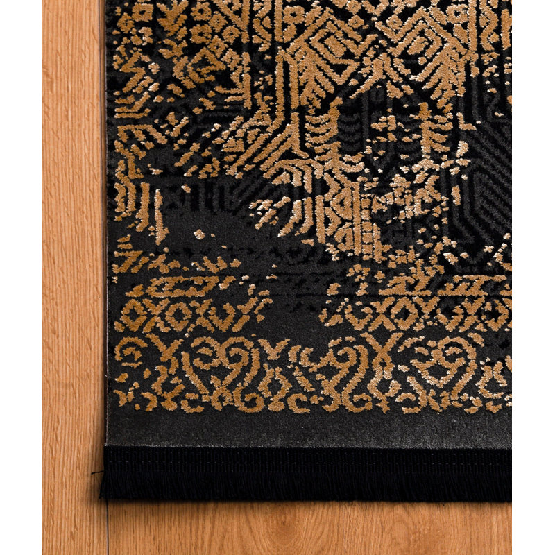 Tapis en viscose tissé à la machine Kristian, Rectangle 2 pi 7 po x 4 pi 11 po