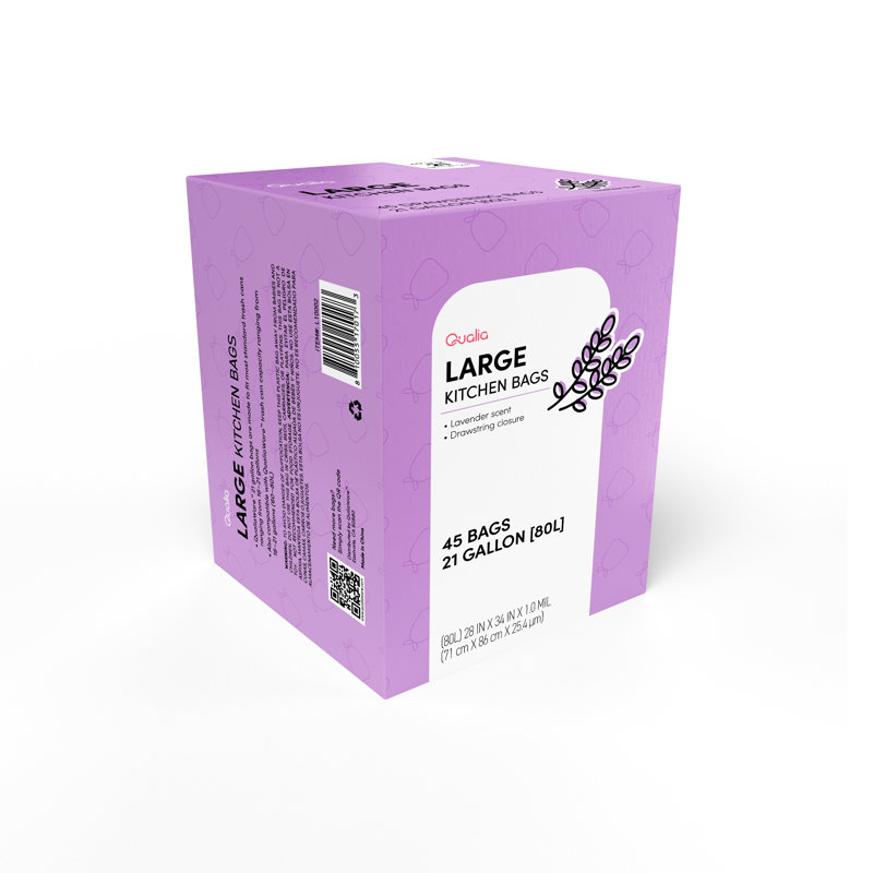 Polyethylene Plastic Trash Bags - 45 Count