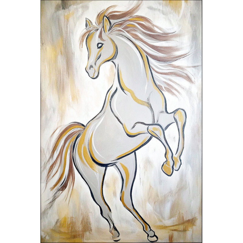 «Golden Mane Four», art mural sur toile tendue, L 36 po x H 48 po x P 1,5 po