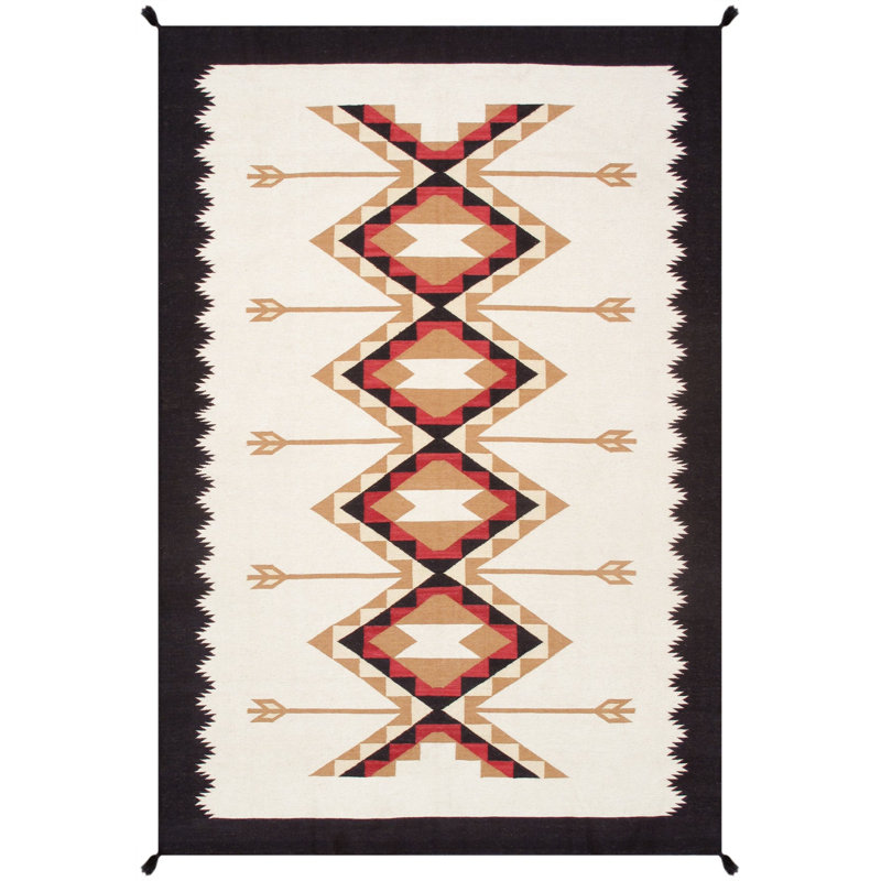 Canvello Tuscany Reversible Wool Ivory Area Rug- 6' X 8'11''