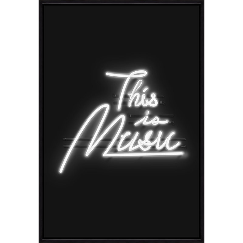 Neon This Is Music Print by David Brown, Image Brush Gel, 46.75" H x 31.75" W 