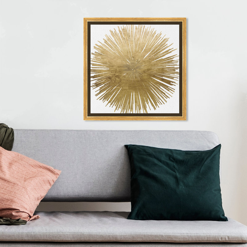 Sunburst Adore - impression, Toile avec cadre doré, H 30 po x l 30 po, Doré