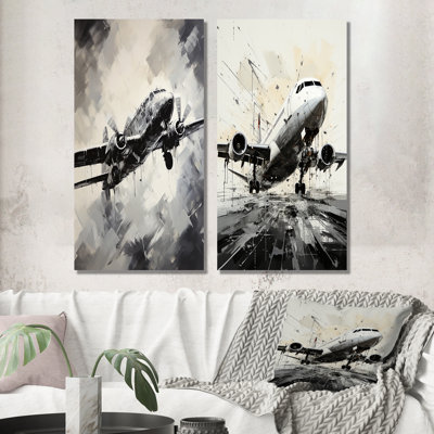 «Avion monochromatique en vol» - 2 pièces