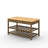 67.7-Inch Solid Pine Craft Table with 6 Drawers and 2 Slatted Shelves