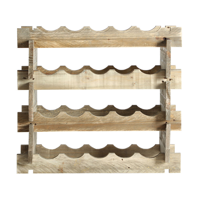 Tolchester Solid Wood Floor Wine Bottle Rack in Brown