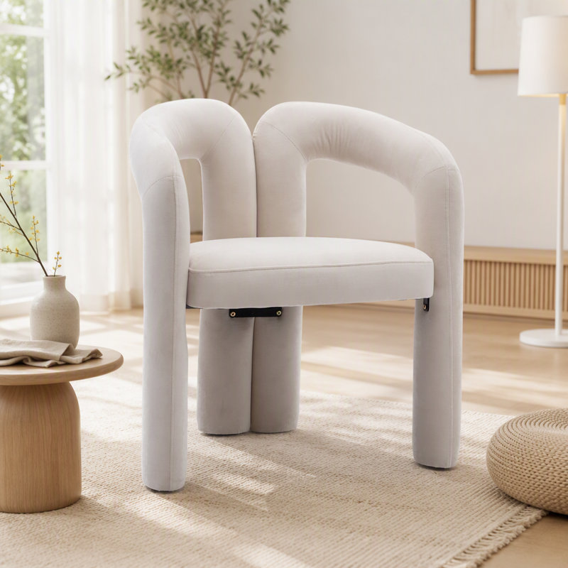 Ensemble confortable de chaises d'appoint rembourrées en velours pour divers espaces