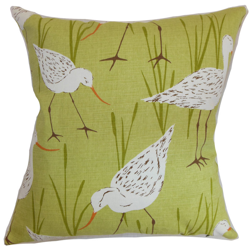 Housse et insert de coussin en coton Erasma, Pas de remplissage, Vert, 20 po x 20 po