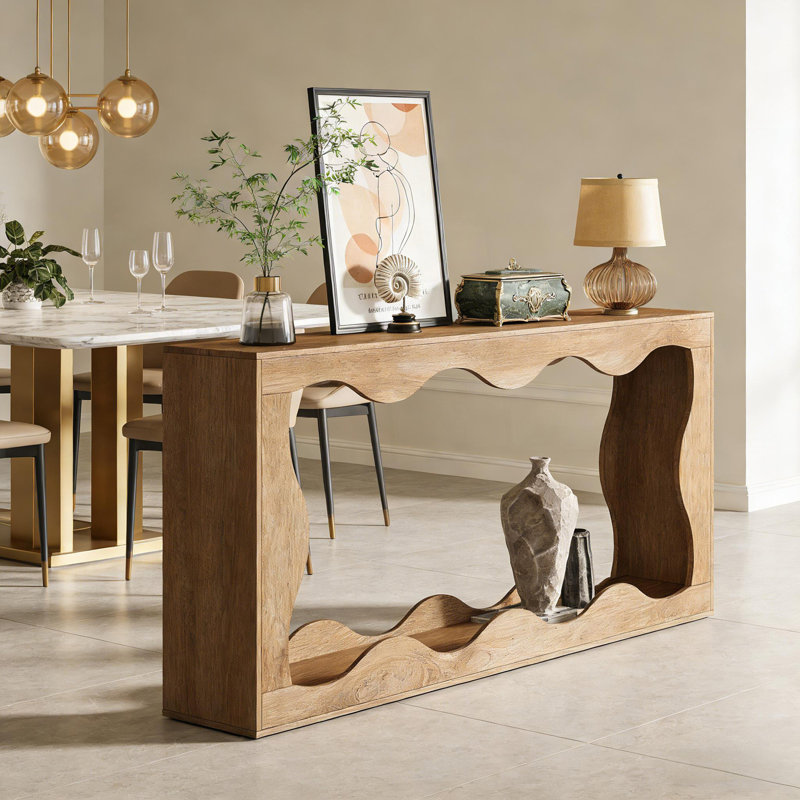 Table basse rétro, table basse étroite, table d'entrée de style vague