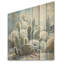 Cactus charme en hiver - Art mural en bois de cactus sur bois de pin naturel-1157697055