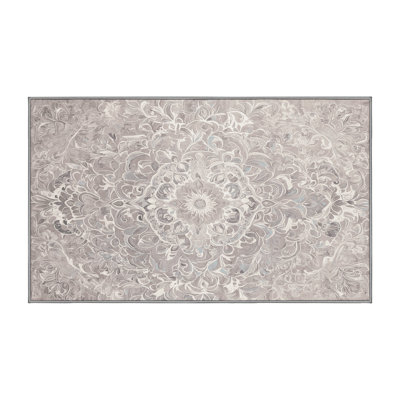 Tapis gris lavable à la machine