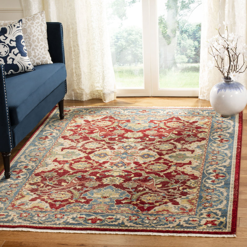 Bisen Performance Oriental Rug, Runner 2'6" x 8', Red/Blue