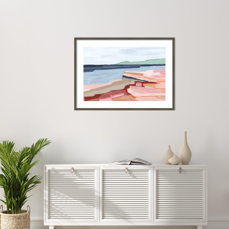 «Layers of land» par Andrea Mejia, reproduction d'art encadrée sur bois, H 30 po x l 41 po