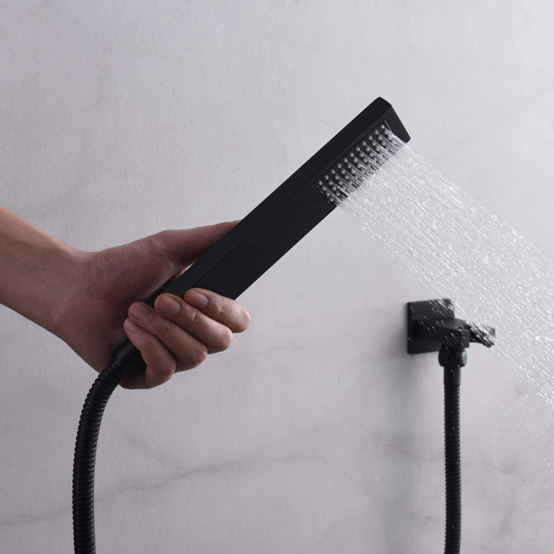 Système de douche à pluie carré Sumerain, Noir mat