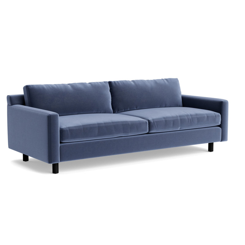 Hunter No Welt 100 Sofa, Black, Performance Velvet - Indigo