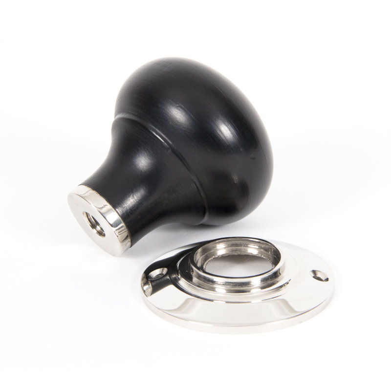 Bun Mortice/Rim Knob Set, Polished Nickel