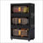 Armoire de rangement polyvalente pliante à 3 niveaux de 20 pouces de largeur avec portes et roues magnétiques pour une organisation efficace