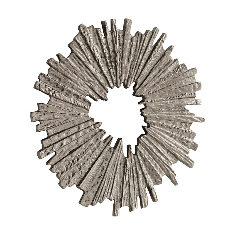 Cadabra Antique Nickel 14" Modern Abstract Metal Wall Decor