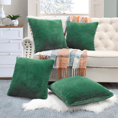 Housse de coussin réversible en fausse fourrure