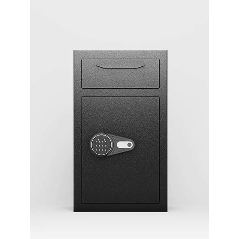 Coffre-fort en acier noir avec serrure électronique et cloison de pêche